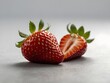 Strawberries on the white background. Fruits and summer garden berries illustration