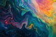 Behold a mesmerizing dreamscape where abstract shapes swirl amidst a spectrum of iridescent colors