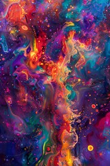 Naklejka na meble Behold a mesmerizing fusion of abstract psychedelia and the vibrant energy of flickering flames