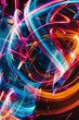 © Maelgoa - Abstract chrome wallpaper with swirling neon lights and vibrant colors, creating a dynamic visual experience
