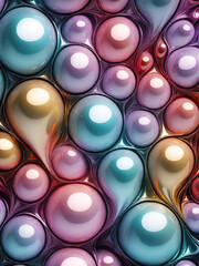 Aufkleber - Abstract shiny 3d rendered glossy round shapes background.
