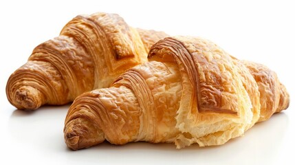 Two fresh croissants isolated