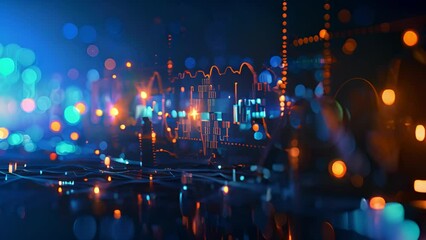 Poster - Intricate Network of Fiber Optic Cables and Lights Representing Digital Connectivity