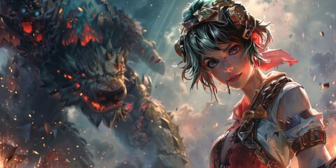 A character from the game. Website header or desktop wallpaper