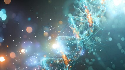 Aufkleber - Digital Render of a DNA Helix in a Particle Simulation