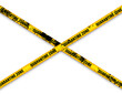 Old grunge quarantine zone warning tape. Novel coronavirus outbreak. Global lockdown. Yellow coronavirus danger stripe. Police caution line, restricted area. Construction tape. Vector illustration