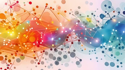 Fototapete - Colorful Abstract Background With Dots and Lines