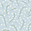 seamless pattern with lily of the valley flowers; perfect for greeting cards, wedding , first holy communion, baptism invitations, or botanical-themed designs - vector illustration