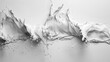An uninterrupted flow of milk creates a lively splash against a neutral grey backdrop, capturing the fluid motion and delicate droplets in a moment of suspended animation - Generative AI