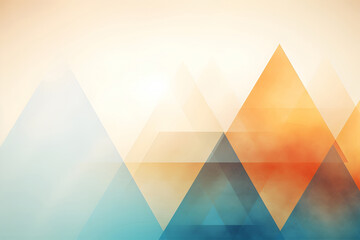 Poster - Abstract triangular geometric design with warm and cool color tones