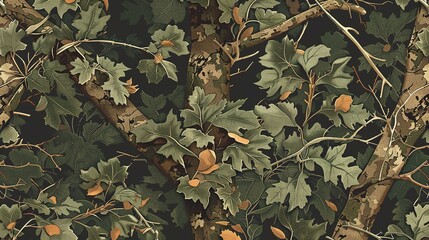 Poster - True Wilderness Concealment: Seamless Camo Vector Pattern