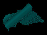 Fototapeta Przestrzenne - A sketching style of the map Central African Republic. An abstract image for a geographical design template. Image isolated on black background.
