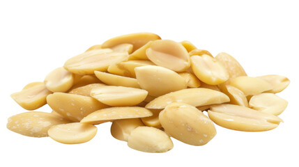 Heap of peeled almonds