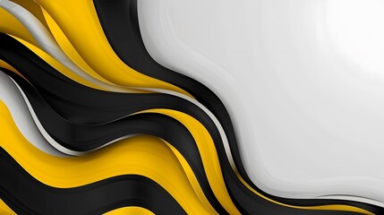 Yellow, Black, and Grey Corporate Template on Contrasting White Background Abstract

