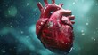 Human heart medical digital anatomy concept drawing painting art wallpaper background