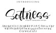 Softness Font Stylish brush painted an uppercase vector letters, alphabet, typeface