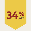 34% percent discount tag. for sale. promotion. special offer promotion. discount percentage. vector 