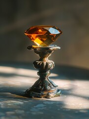 Sticker - Amber crystal on antique pedestal