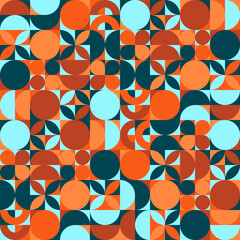 Wall Mural - geometric trendy pattern. modern colorful background with simple elements. retro texture with basic 
