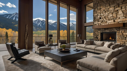 Wall Mural - Luxury home with unique architecture in Aspen, Colorado
