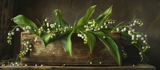 Poster - Wooden box filled with blooming flowers