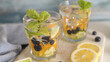 Summer healthy cocktails of citrus infused waters