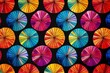 © Vladimir - Colorful umbrellas create a vibrant pattern against the black background