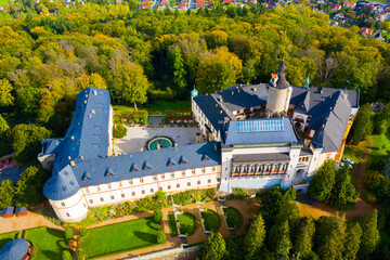 Wall Mural - Top view of medieval castle Zbiroh. Czech Republic