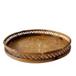 A classic bamboo tray captured in all its vintage charm against a transparent background