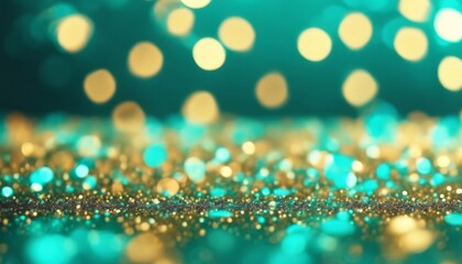 Wall Mural - 'particle concept confetti wallpaper glitter bokeh celebration Teal background. Festive glow glistering background beautiful party christmas weddi'