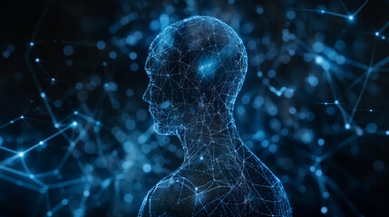 Poster - human nervous system digital virtual hologram 