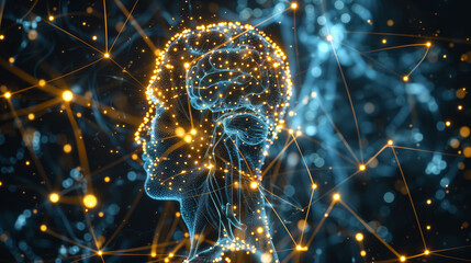 Poster - human nervous system digital virtual hologram 