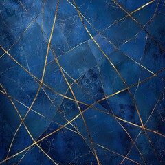 Majestic Sapphire Canvass Adorned by Gilded Veins