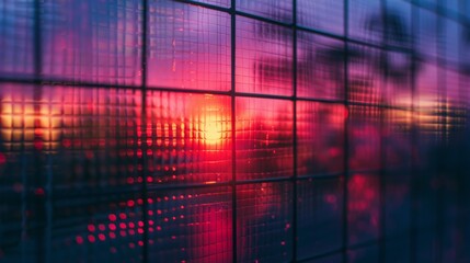 Poster - Building silhouette against a sunset