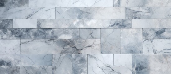 Wall Mural - Rectangle and triangle grey marble tile wall with a patterned facade
