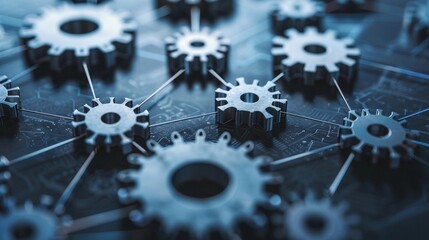 Synergy Gears, a network of interlocking gears