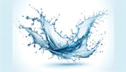  a dynamic and fluid splash of water captured in motion, depicted in various shades of blue, conveying the purity, power, and movement of water