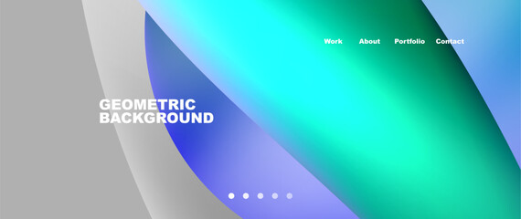 Aufkleber - A gradient background featuring shades of azure and electric blue, resembling a display device on a personal computer. The design includes circles and macro photography elements