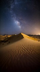 Wall Mural - Starlit Sand Dunes Under Night Sky