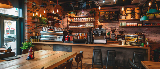 Canvas Print - coffee shop for banner background