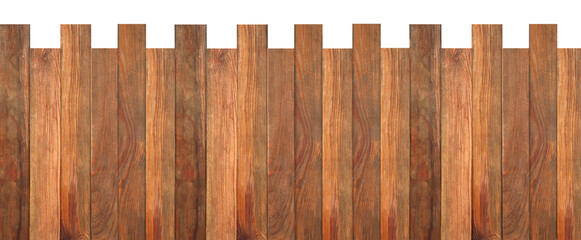 Canvas Print - Fence made of wooden planks isolated on white