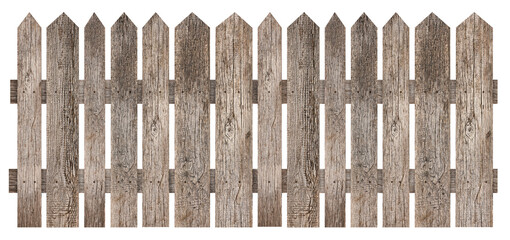 Sticker - Wooden fence isolated on white. Enclosing structure