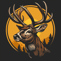 Wall Mural - Deer illustration Logo