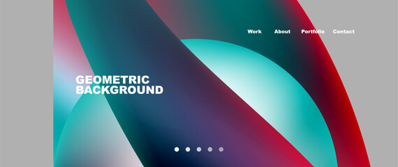 Aufkleber - Automotive lighting design inspired by geometric background with a gradient of red, blue, and green. Featuring tail brake lights on an Azure vehicle hood, with Aqua accents and modern font details