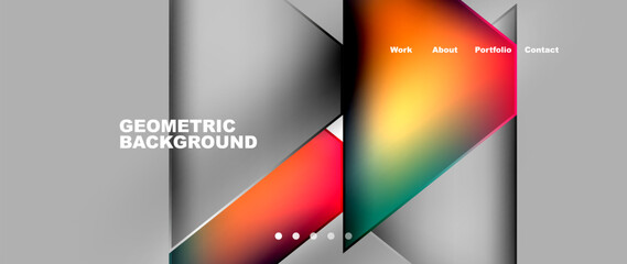 Aufkleber - A geometric pattern featuring colorful triangles on a gray background. The design is reminiscent of a modern art display device, with tints and shades adding dimension and depth