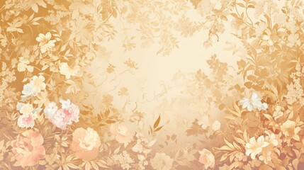 Wall Mural - experience the exquisite elegance of a luxurious timeless floral wallpaper in design beautifully ren