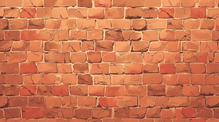 Wall Mural - The cartoon brick wall boasts a texture that adds to its charm