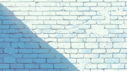 Sticker - 2d illustration featuring a quirky cartoon style white brick wall texture