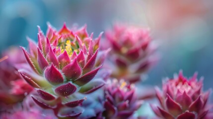 Poster - Many blooming pink garden flowers