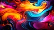 An abstract painting with vibrant colors and a smooth, flowing pattern.